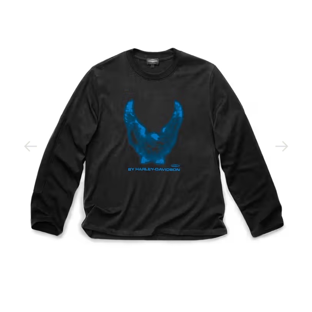 NWT Harley-Davidson Streetwear Long Sleeve Tee - Black Blue Sise XS - Picture 2 of 5